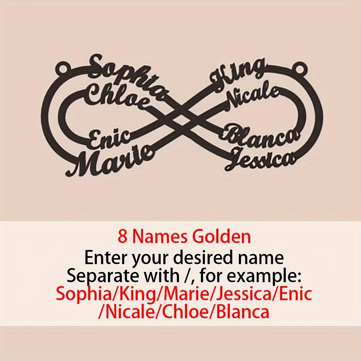 Custom Personalized 18K Plated Name Infinite Necklace for Women